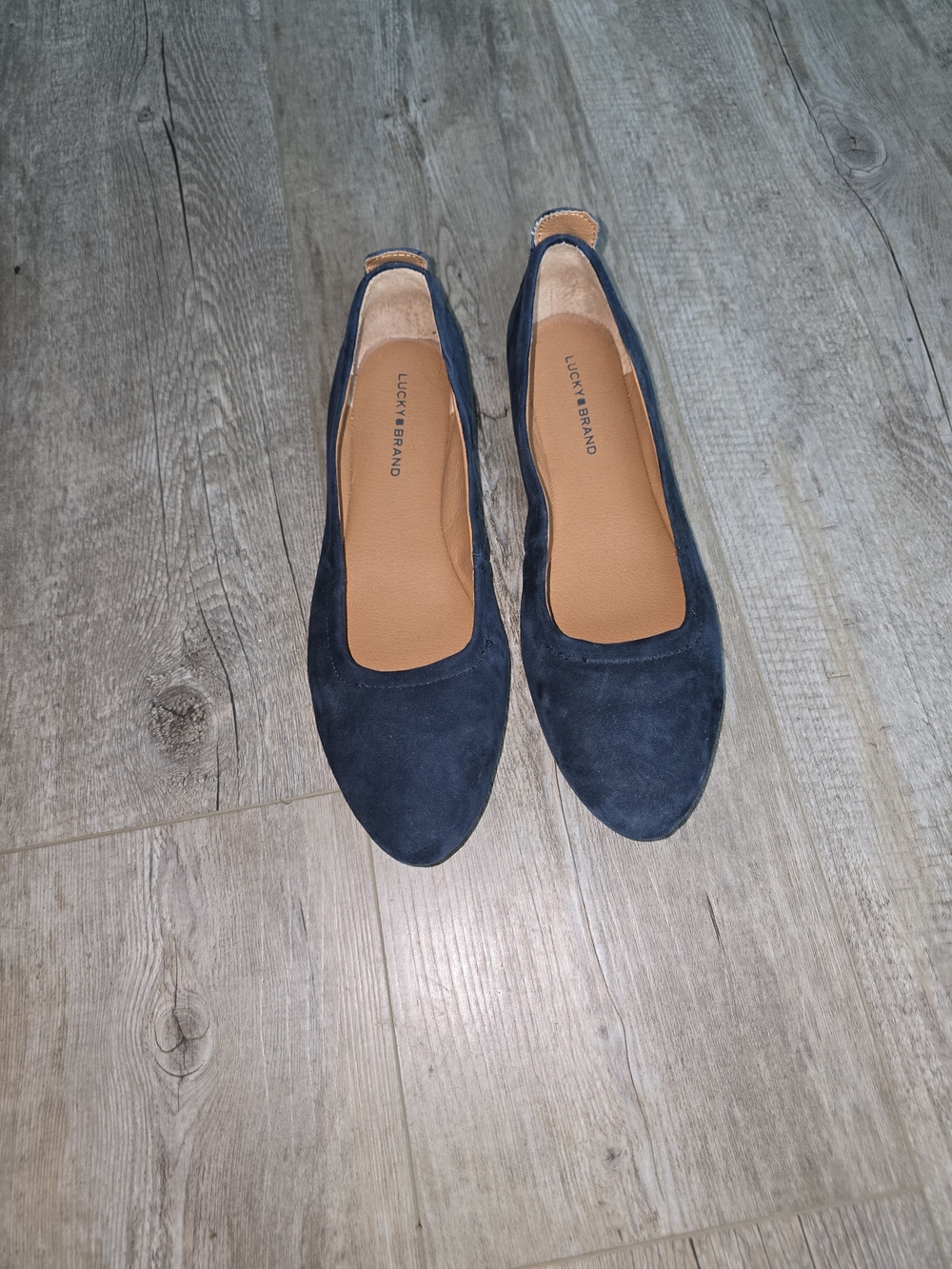 Lucky Brand Navy Suede Slip-On Ballet Flats